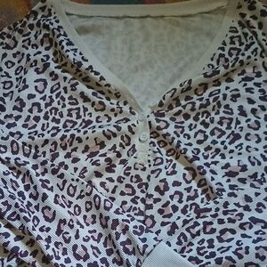 Leopard Print Women's Sleepwear Top
